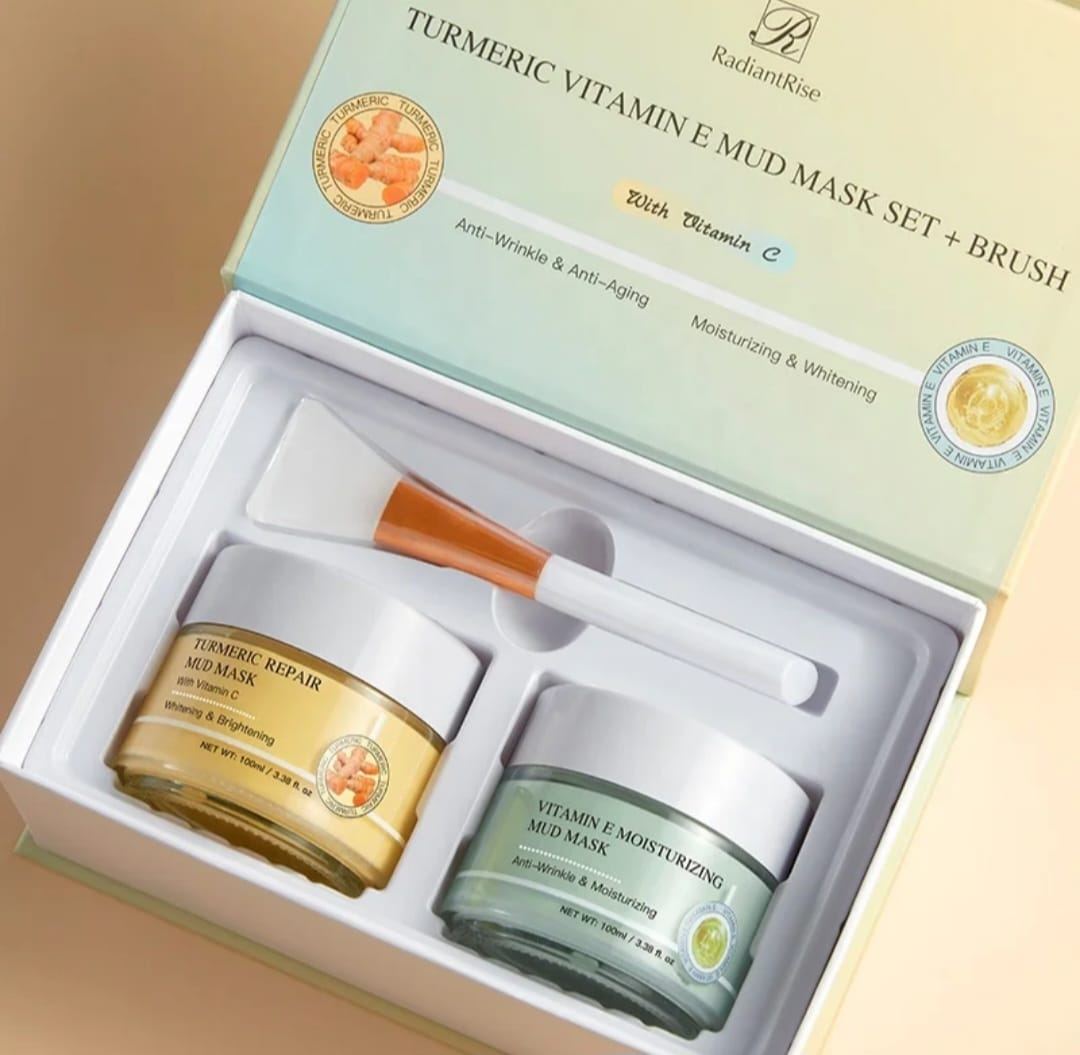 RadiantRise Turmeric Vitamin E Mud Mask Set