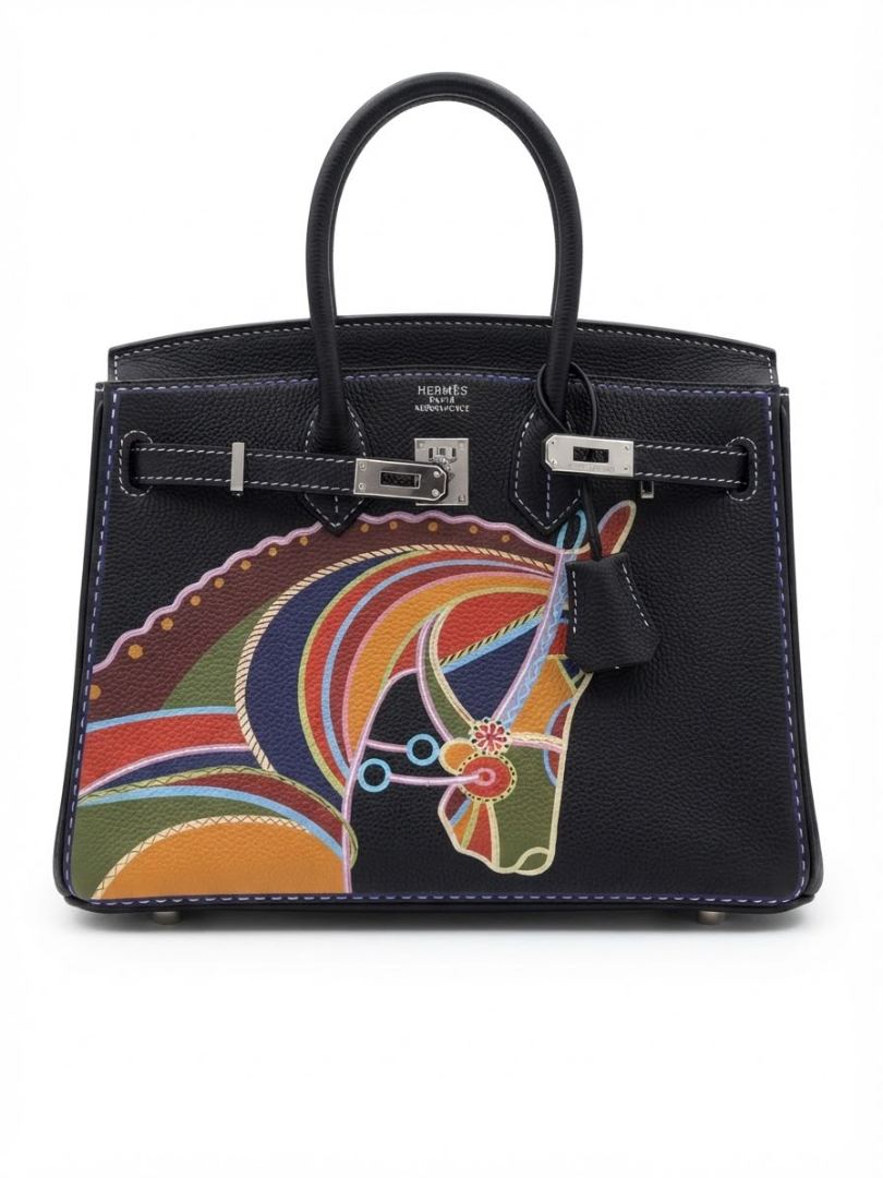 Pièce de Collection Unique / Customisation de Luxe Style Birkin 30 (cuir noir — 1