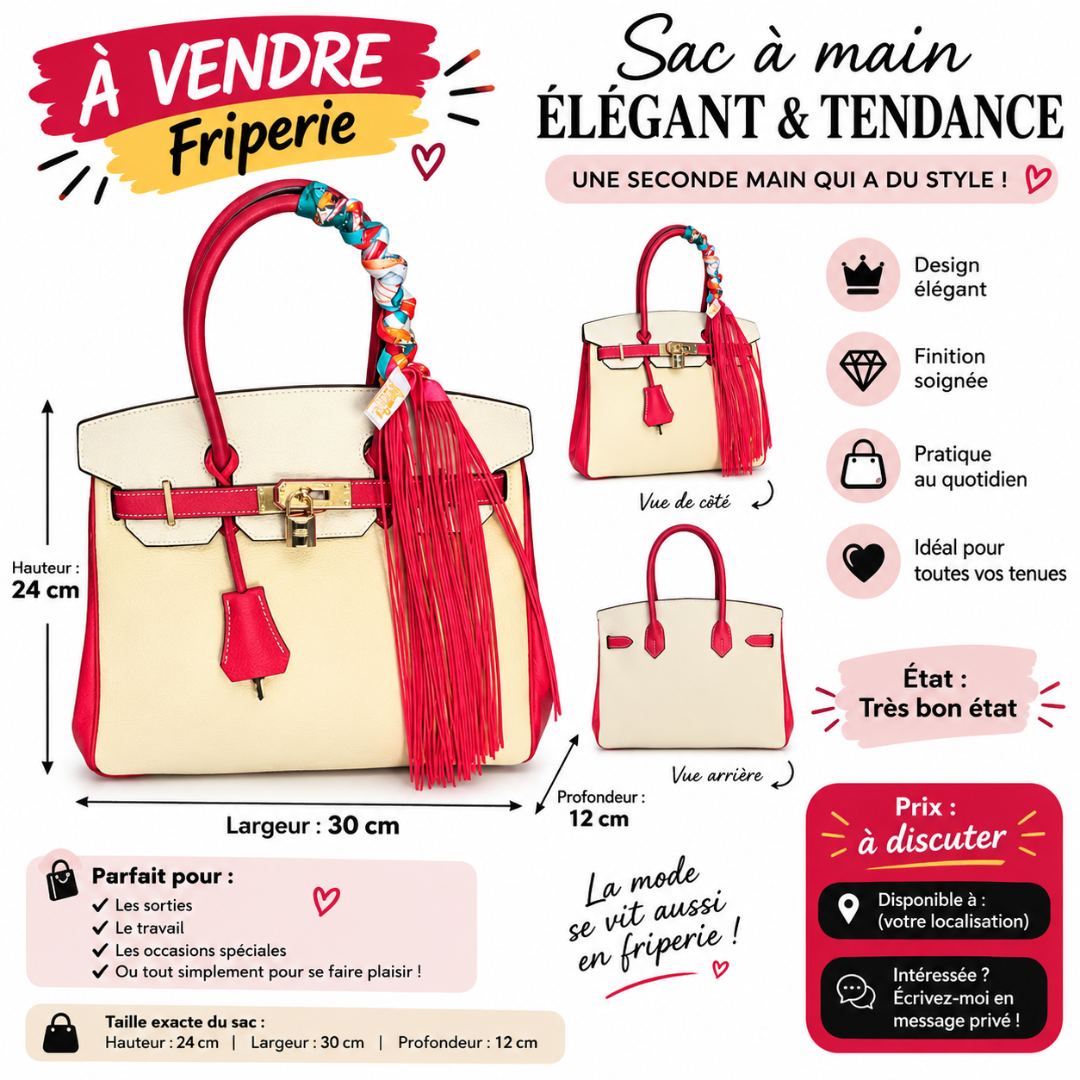 SAC À MAIN ÉLÉGANT – FRIPERIE authentique avec n° de série l'occasion à saisir ! — 1