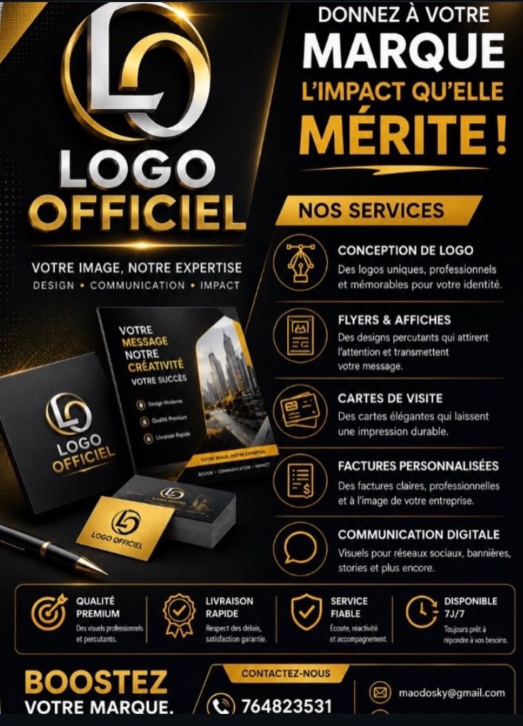 Logo , flyer , carte de visite, vidéo publicitaire, disponible — 1